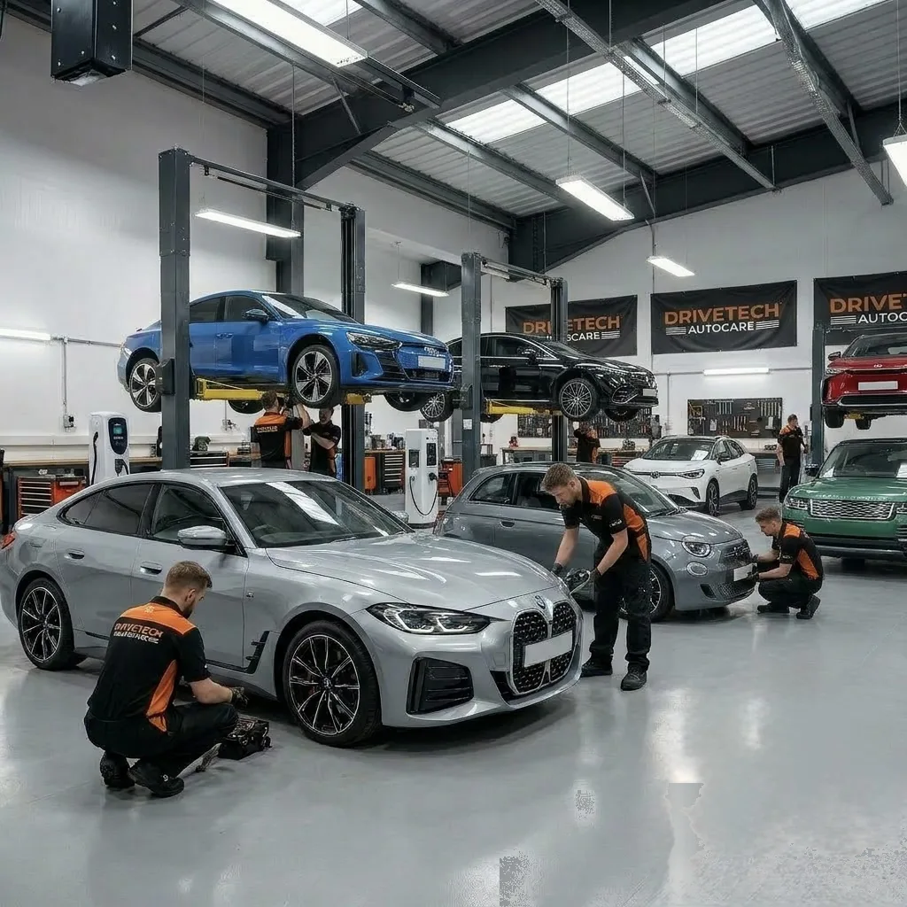 Vehicle service bay at DriveTech AutoCare